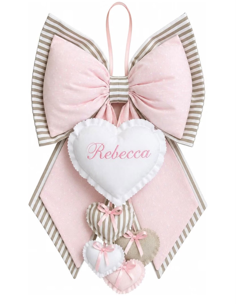Fiocco nascita rosa personalizzato